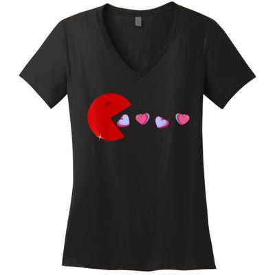 Funny Cute Hearts Valentines Day Women's V-Neck T-Shirt