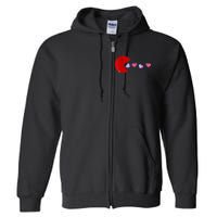 Funny Cute Hearts Valentines Day Full Zip Hoodie