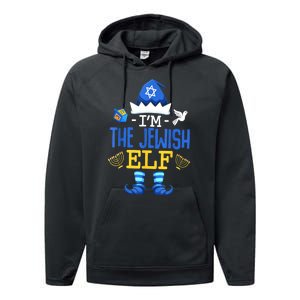 Funny Christmas Happy Hanukkah Jewish Elf Family Pajama Gift Performance Fleece Hoodie