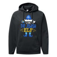 Funny Christmas Happy Hanukkah Jewish Elf Family Pajama Gift Performance Fleece Hoodie