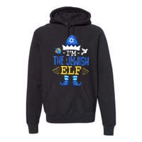 Funny Christmas Happy Hanukkah Jewish Elf Family Pajama Gift Premium Hoodie