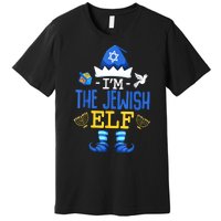 Funny Christmas Happy Hanukkah Jewish Elf Family Pajama Gift Premium T-Shirt