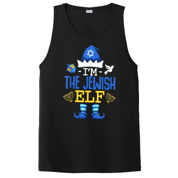 Funny Christmas Happy Hanukkah Jewish Elf Family Pajama Gift PosiCharge Competitor Tank