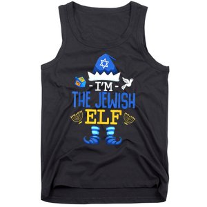 Funny Christmas Happy Hanukkah Jewish Elf Family Pajama Gift Tank Top