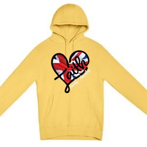 Faith Christian Heart British Flag Family Freedom Cool Gift Premium Pullover Hoodie