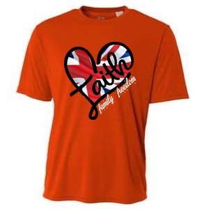 Faith Christian Heart British Flag Family Freedom Cool Gift Cooling Performance Crew T-Shirt