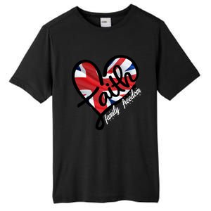 Faith Christian Heart British Flag Family Freedom Cool Gift Tall Fusion ChromaSoft Performance T-Shirt