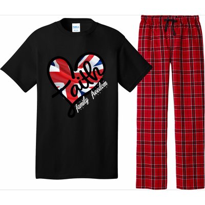 Faith Christian Heart British Flag Family Freedom Cool Gift Pajama Set