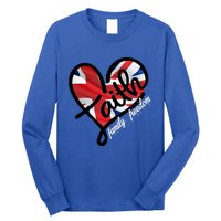 Faith Christian Heart British Flag Family Freedom Cool Gift Long Sleeve Shirt