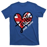 Faith Christian Heart British Flag Family Freedom Cool Gift T-Shirt