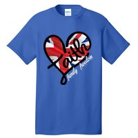 Faith Christian Heart British Flag Family Freedom Cool Gift Tall T-Shirt