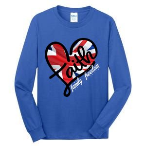 Faith Christian Heart British Flag Family Freedom Cool Gift Tall Long Sleeve T-Shirt