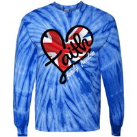 Faith Christian Heart British Flag Family Freedom Cool Gift Tie-Dye Long Sleeve Shirt