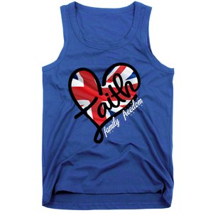 Faith Christian Heart British Flag Family Freedom Cool Gift Tank Top