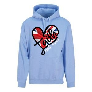 Faith Christian Heart British Flag Family Freedom Cool Gift Unisex Surf Hoodie