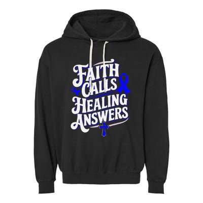 Faith Calls Healing Answers Juvenile Arthritis Awareness Garment-Dyed Fleece Hoodie