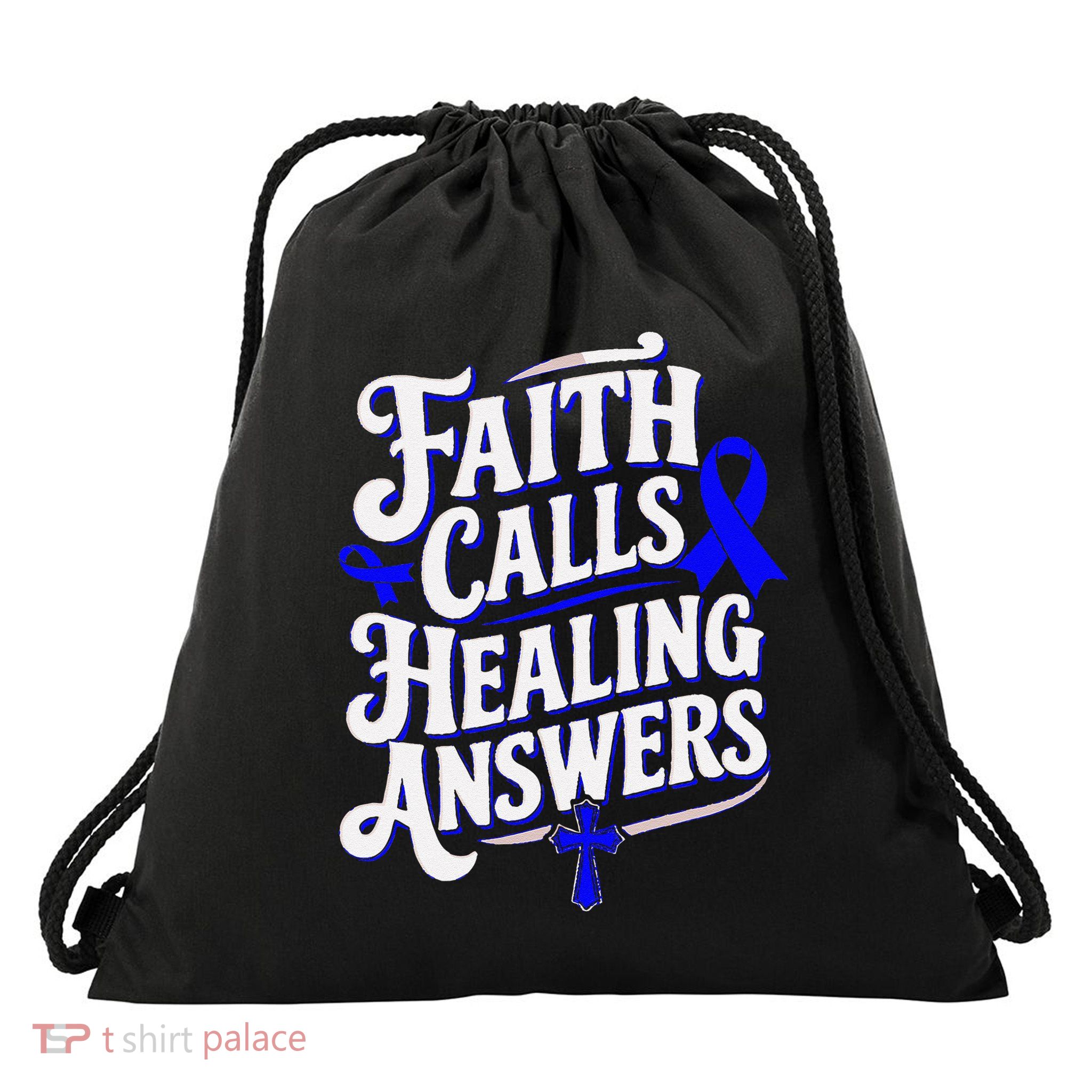 Faith Calls Healing Answers Juvenile Arthritis Awareness Drawstring Bag