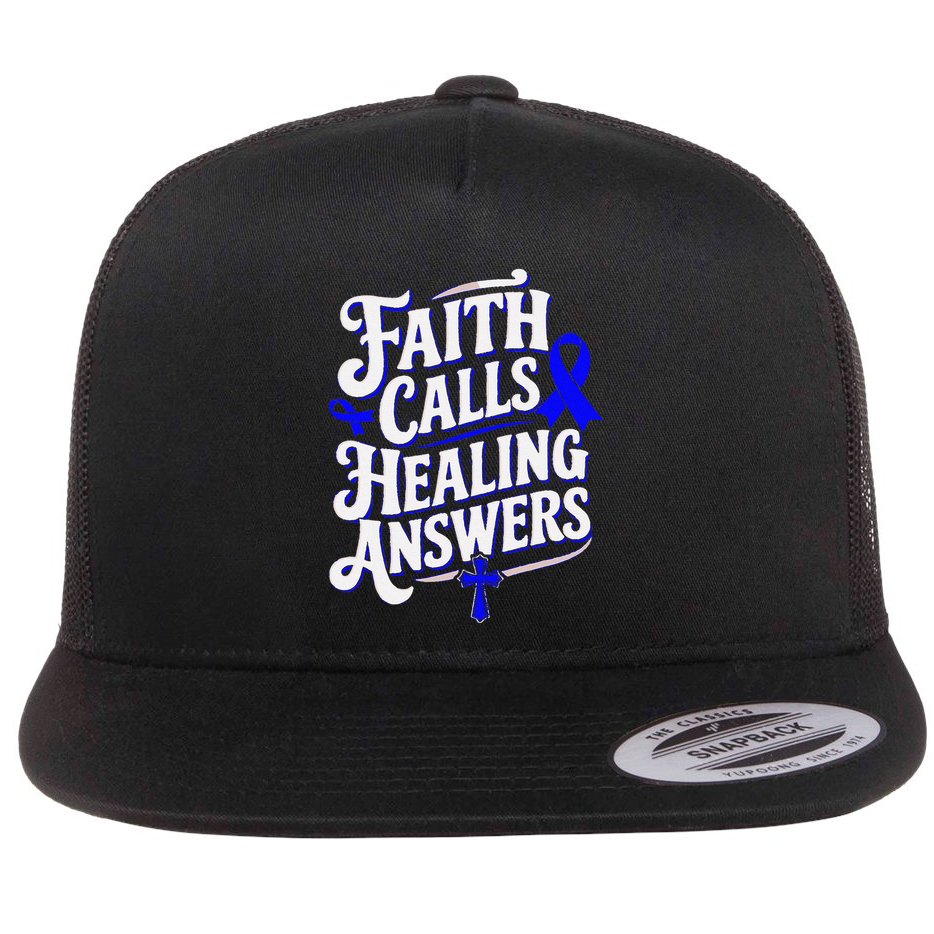 Faith Calls Healing Answers Juvenile Arthritis Awareness Flat Bill Trucker Hat