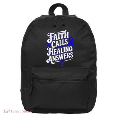 Faith Calls Healing Answers Juvenile Arthritis Awareness 16 in Basic Backpack