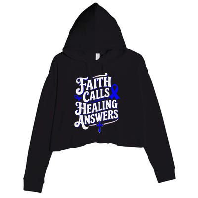 Faith Calls Healing Answers Juvenile Arthritis Awareness Crop Fleece Hoodie