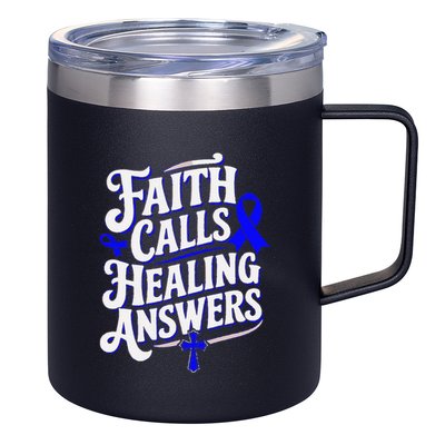 Faith Calls Healing Answers Juvenile Arthritis Awareness 12oz Stainless Steel Coffee Mug