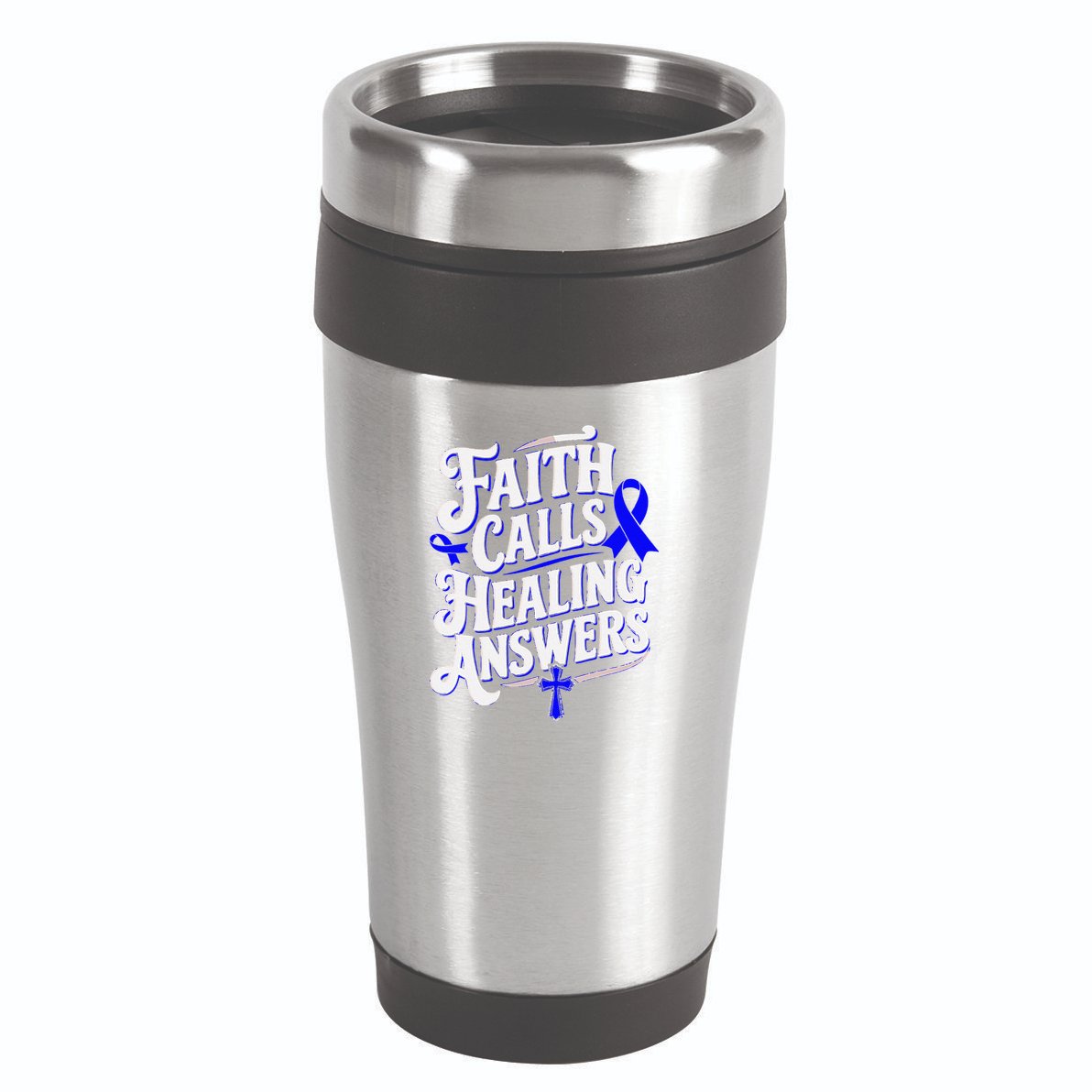 Faith Calls Healing Answers Juvenile Arthritis Awareness 16oz Travel Tumbler