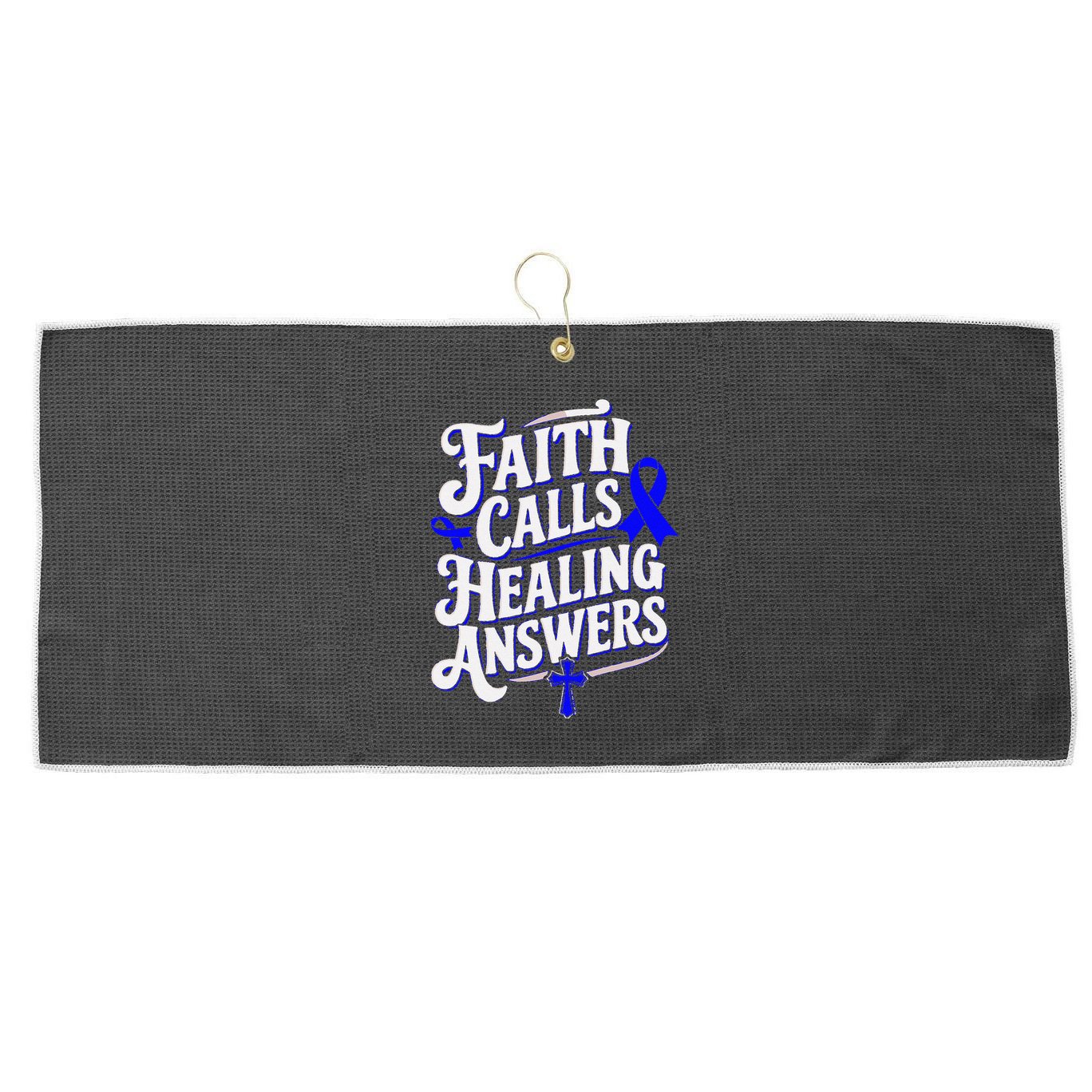 Faith Calls Healing Answers Juvenile Arthritis Awareness Large Microfiber Waffle Golf Towel