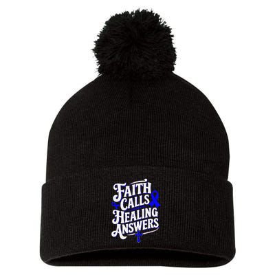 Faith Calls Healing Answers Juvenile Arthritis Awareness Pom Pom 12in Knit Beanie