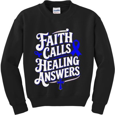 Faith Calls Healing Answers Juvenile Arthritis Awareness Kids Sweatshirt