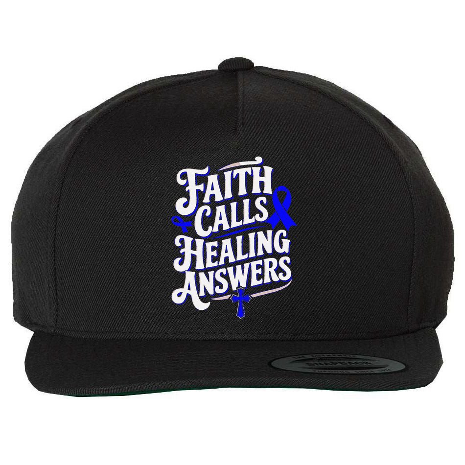 Faith Calls Healing Answers Juvenile Arthritis Awareness Wool Snapback Cap