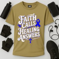 Faith Calls Healing Answers Juvenile Arthritis Awareness Cooling Performance Crew T-Shirt