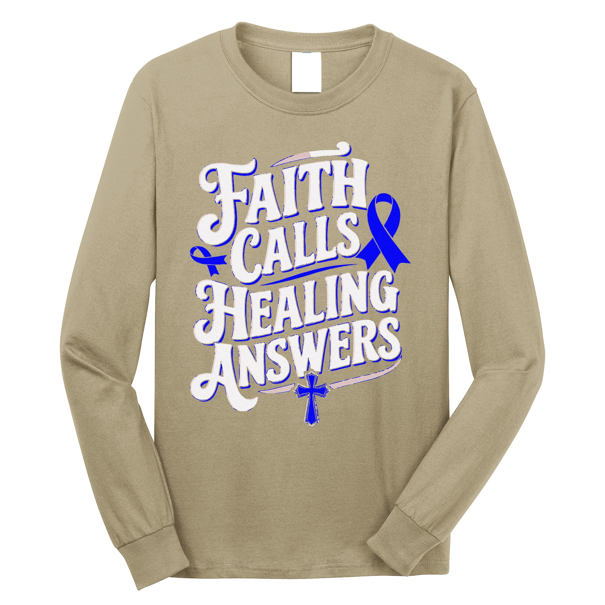 Faith Calls Healing Answers Juvenile Arthritis Awareness Long Sleeve Shirt