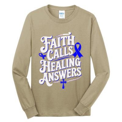 Faith Calls Healing Answers Juvenile Arthritis Awareness Tall Long Sleeve T-Shirt