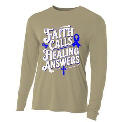 Faith Calls Healing Answers Juvenile Arthritis Awareness Cooling Performance Long Sleeve Crew