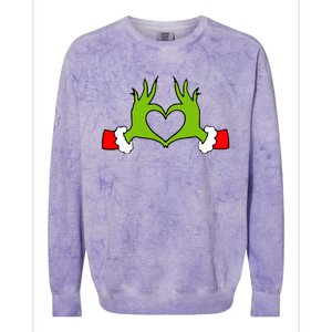 Funny Christmas Hands Making Heart Love Christmas Colorblast Crewneck Sweatshirt