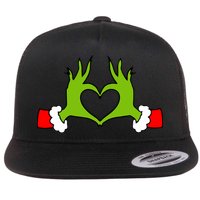 Funny Christmas Hands Making Heart Love Christmas Flatbill Hat