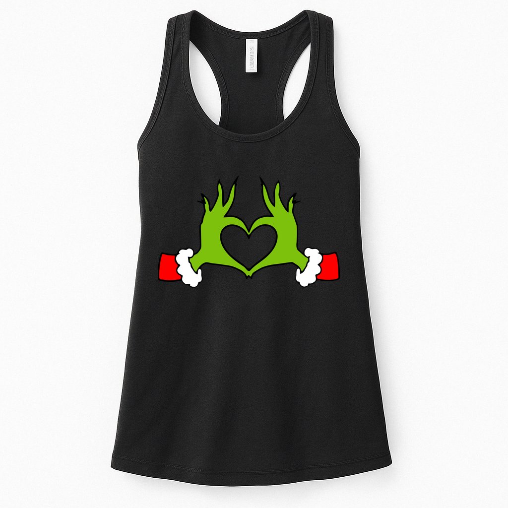 Funny Christmas Hands Making Heart Love Christmas Womens Tank Top