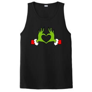 Funny Christmas Hands Making Heart Love Christmas PosiCharge Competitor Tank