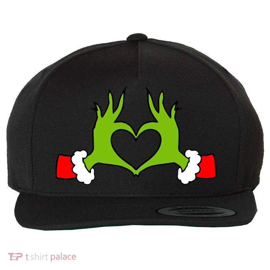 Funny Christmas Hands Making Heart Love Christmas Wool Snapback Cap