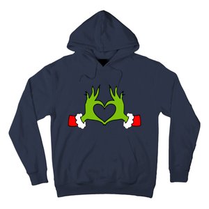 Funny Christmas Hands Making Heart Love Christmas Hoodie