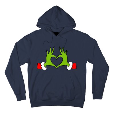 Funny Christmas Hands Making Heart Love Christmas Hoodie