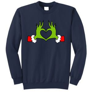 Funny Christmas Hands Making Heart Love Christmas Sweatshirt