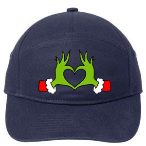 Funny Christmas Hands Making Heart Love Christmas 7-Panel Snapback Hat