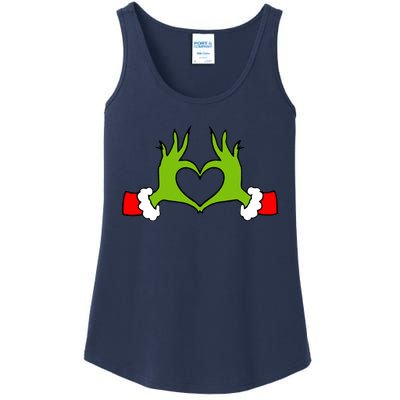 Funny Christmas Hands Making Heart Love Christmas Ladies Essential Tank