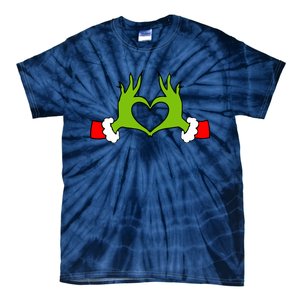 Funny Christmas Hands Making Heart Love Christmas Tie-Dye T-Shirt