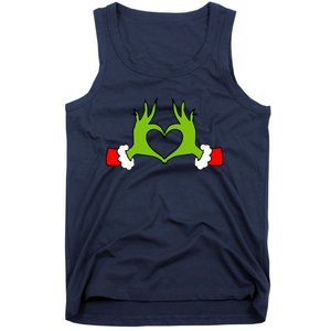 Funny Christmas Hands Making Heart Love Christmas Tank Top