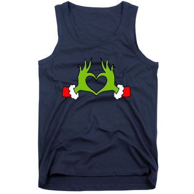 Funny Christmas Hands Making Heart Love Christmas Tank Top