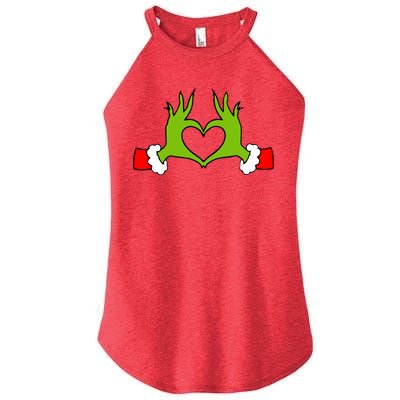 Funny Christmas Hands Making Heart Love Christmas Women's Perfect Tri Rocker Tank