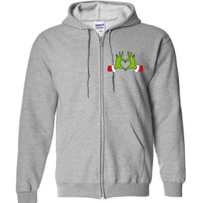 Funny Christmas Hands Making Heart Love Christmas Full Zip Hoodie