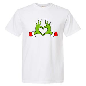 Funny Christmas Hands Making Heart Love Christmas Garment-Dyed Heavyweight T-Shirt